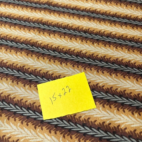 Jo Morton for Andover Fabrics Brown & Beige Chevron Print Quilting Cotton 15x22" - Picture 4 of 5